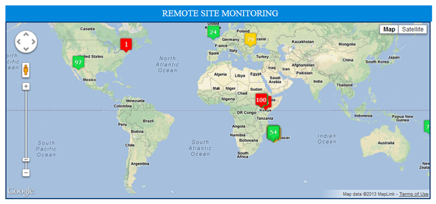 Apollo Solar Remote Monitoring in Real Time - Map View